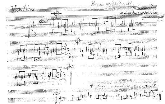 Erik Satie's manuscript of Vexations - click to enlarge